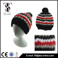 Nette Pom Pom stricken Hut Freie Strickmuster Hut Beanie